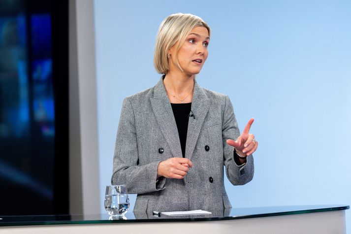 Kristrún Frostadóttir ræðir málin í Sprengisandi.