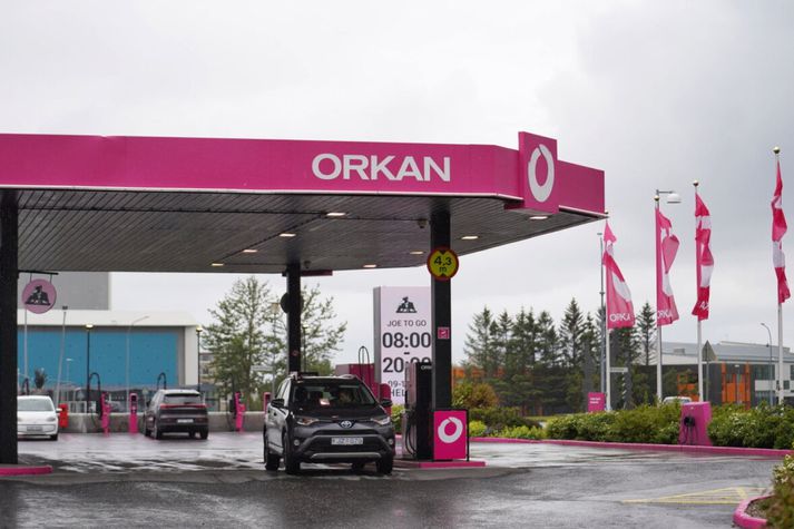 Frá bensínstöð Orkunnar.