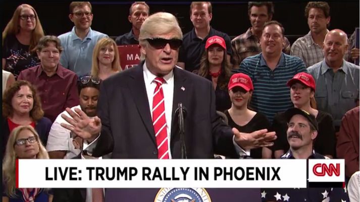 Alec Baldwin nær Donald Trump jafnvel betur en Trump sjálfur.