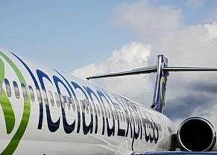 Ein af flugvélum Iceland Express, þó ekki sú sem lenti á Akureyri í dag.