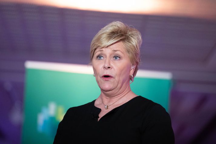 Siv Jensen er formaður norska Framfaraflokksins.