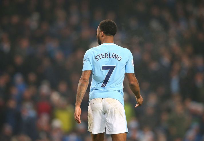 Sterling í leiknum gegn Tottenham um helgina, sem City vann 4-1.