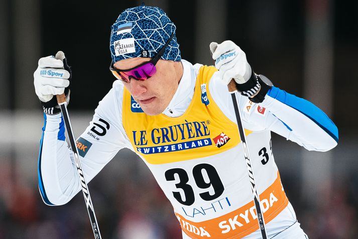 Kaarel Kasper Korge  sést hér í keppni á heimsmeistaramóti.