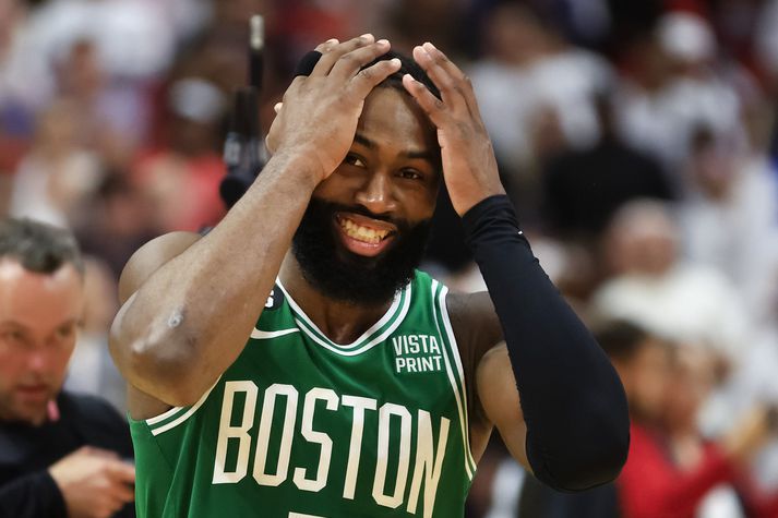 Jaylen Brown hefur spilað allan sinn feril með Boston Celtics og er nú með samning til næstu sex ára.