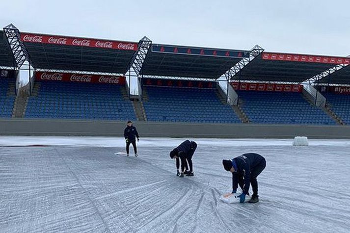 Starfsmenn Laugardalsvallar hafa haft mikið að gera síðustu daga.