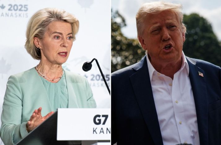 Ursula von der Leyen, forseti Evrópusambandsins, og Donald Trump Bandaríkjaforseti.
