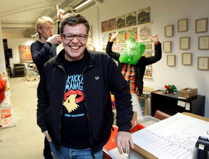 Baldvin Esra Einarsson að grínast. Honum er þó ekki hlátur í huga þessa dagana.