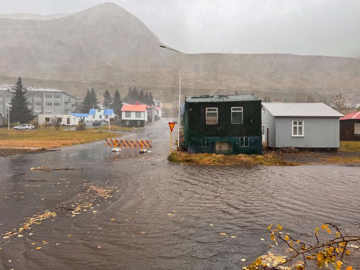Mikið tjón er á Siglufirði. 