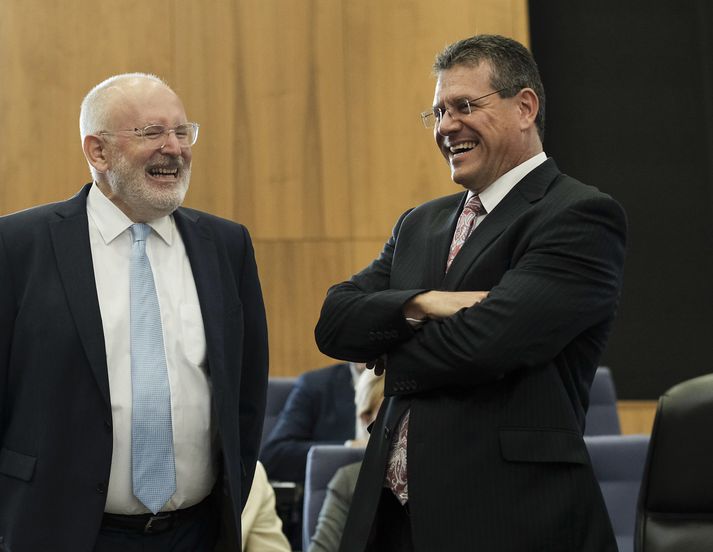 Frans Timmermans og Maros Sefcovic á góðri stund.