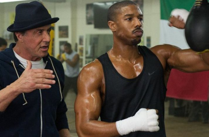 Sylvester Stallone og Michael B. Jordan sem Rocky Balboa og Adonis Johnson í Creed.