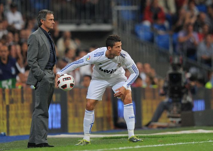 Mourinho og Ronaldo voru ekki hressir eftir leik í kvöld.
