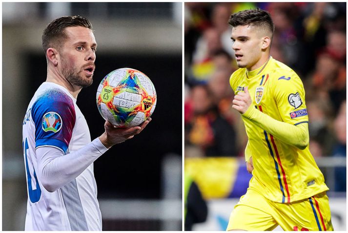 Gylfi Þór Sigurðsson og Ianis Hagi koma til með að mætast á Laugardalsvelli á fimmtudagskvöld.