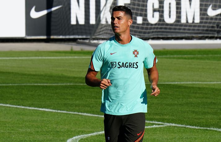 Cristiano Ronaldo á æfingu með portúgalska landsliðinu.