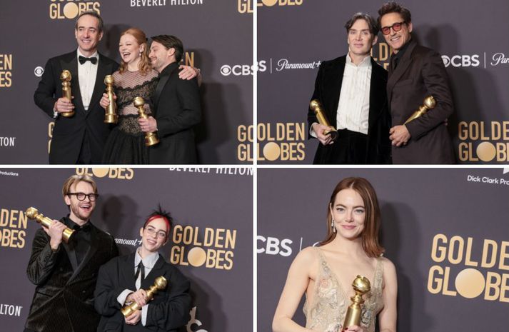 Oppenheimer og Succession voru stóru sigurvegarar Golden Globe-verðlaunahátíðarinnar.