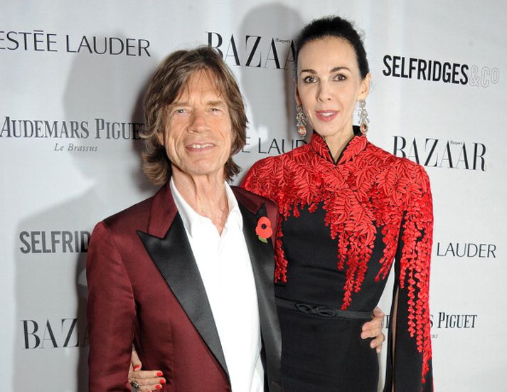 Mick Jagger ásamt kærustu sinni heitinni.