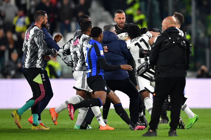 Það var allt á suðupunkti eftir leik Juventus og Inter í ítölsku bikarkeppninni í kvöld.