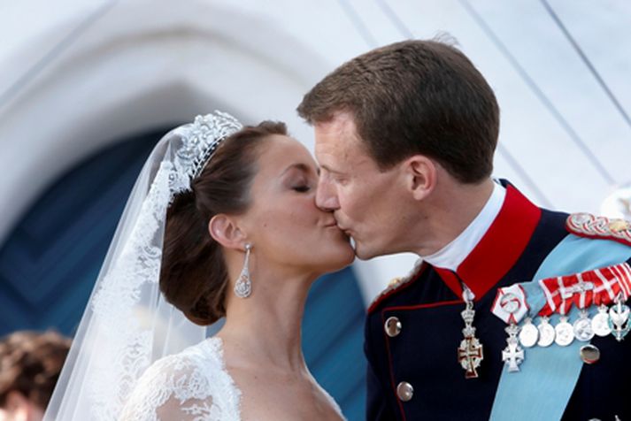 Jóakim og María við brúðkaup sitt.