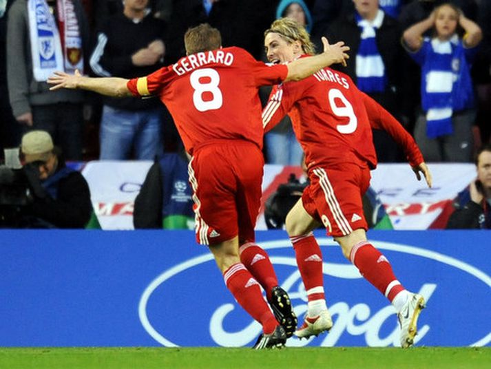 Steven Gerrard og Fernando Torres fagna ekki saman í dag.