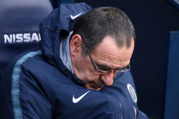 Maurizio Sarri gat ekki leynt vonbrigðum sínum á hliðarlínunni.