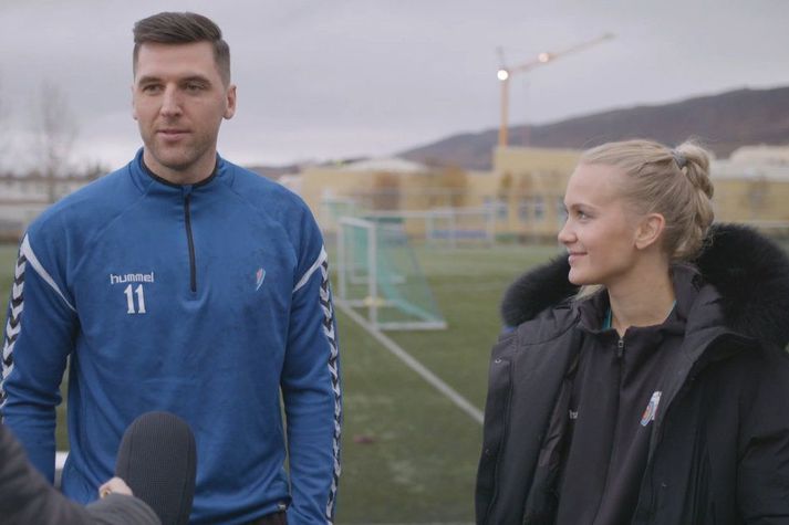 Ólafur Gústafsson og Rut Jónsdóttir ræða hér málin við Seinni bylgjuna.