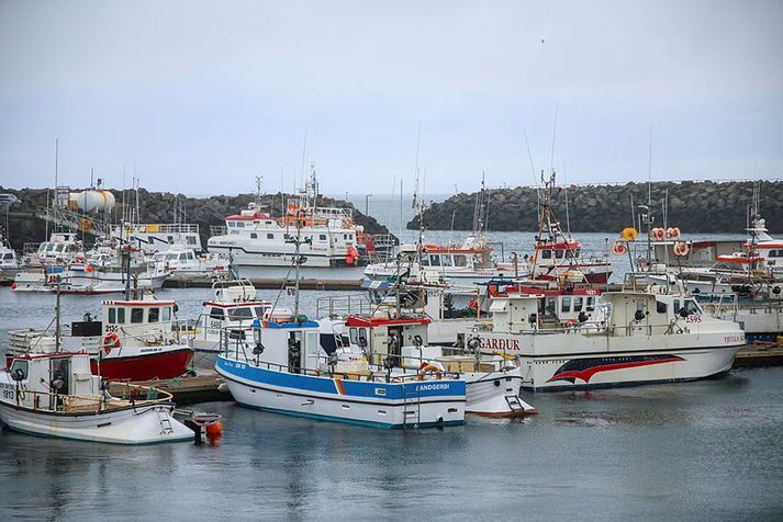 Smábátahöfnin í Sandgerði hvaðan flugeldum verður skotið upp á gamlárskvöld.