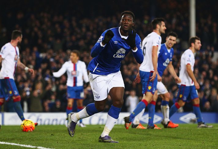 Romelu Lukaku fagnar jöfnunarmarki sínu.