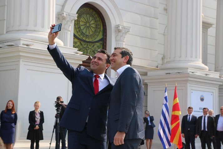 Forsætisráðherrarnir Zoran Zaev og Alexis Tsipras.