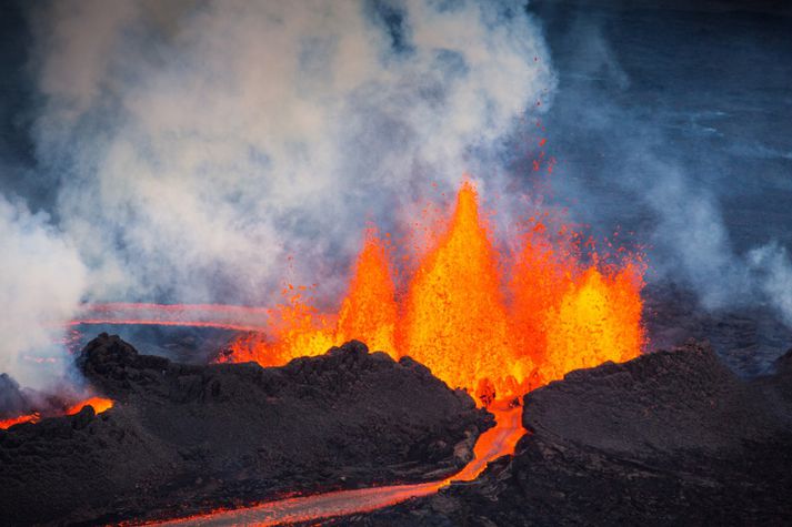 Eldgosið er magnað sjónarspil og hefur vakið mikla athygli erlendis.