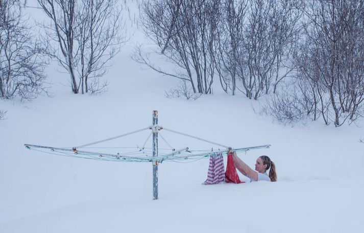 Myndin er tekin á heimili hennar á Ísafirði þar sem hún hefur búið í tvö ár.