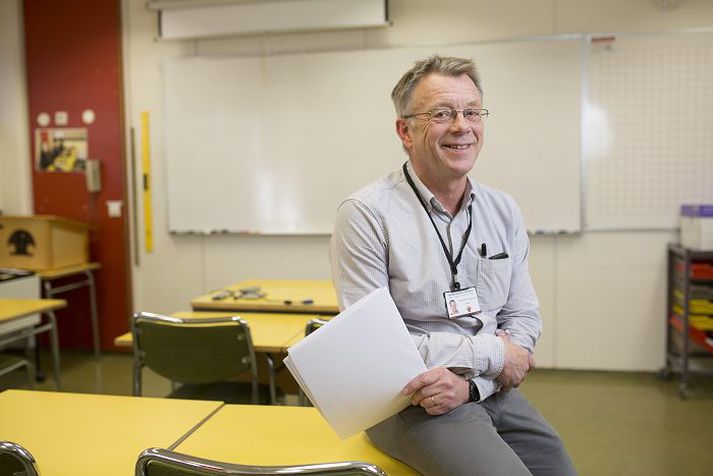 Í kennslustofunni. Gunnar Páll Jóakimsson er einn fremsti frjálsíþróttaþjálfari landsins.