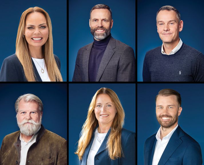 Efri röð frá vinstri:  Sigrún Halldórsdóttir, Helgi Júlíusson og Sigurður Long. Neðri röð frá vinstri: Sigurður Þorsteinsson, Hildur Þórisdóttir og Jóhann Valur Sævarsson.