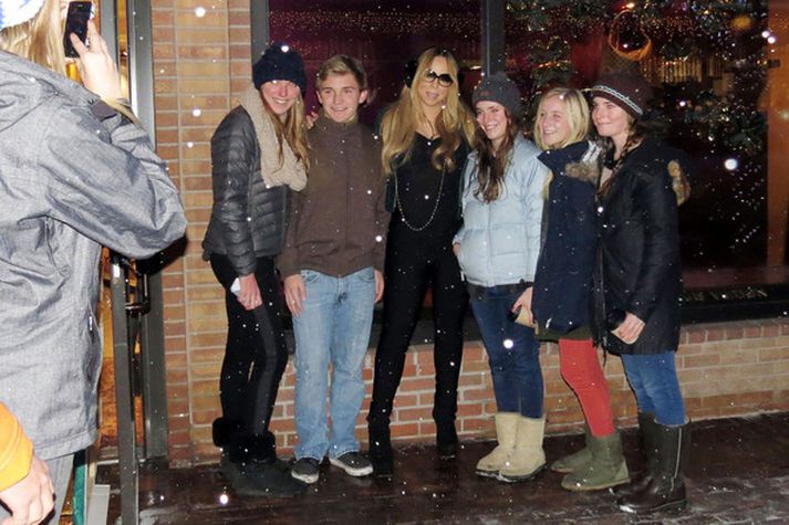 Mariah Carey sinnti aðdáendum sínum í Aspen yfir hátíðarnar.
