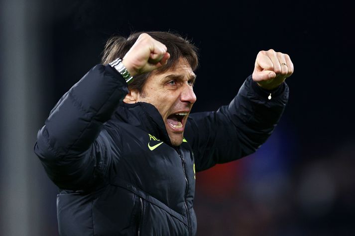 Antonio Conte var sáttur eftir sigurinn á Fulham.