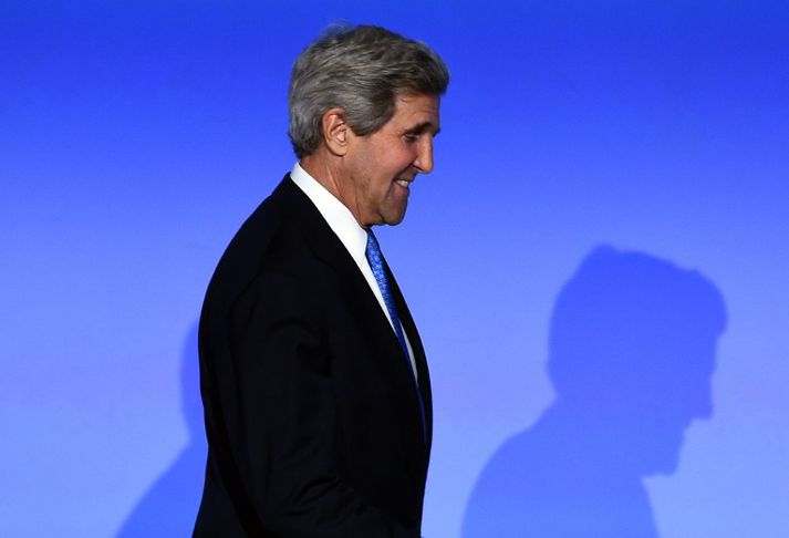 John Kerry ítrekaði afstöðu Bandaríkjastjórnar að Ísraelar eigi fullan rétt á að verjast eldflaugaárásum Hamas-liða.