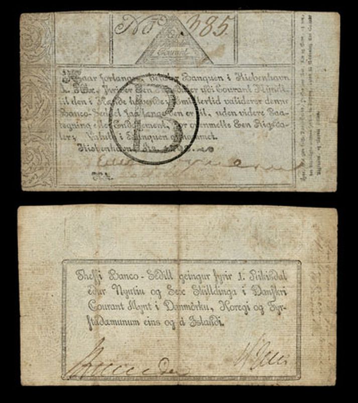 Seðillinn er sagður gefinn út árið 1798.