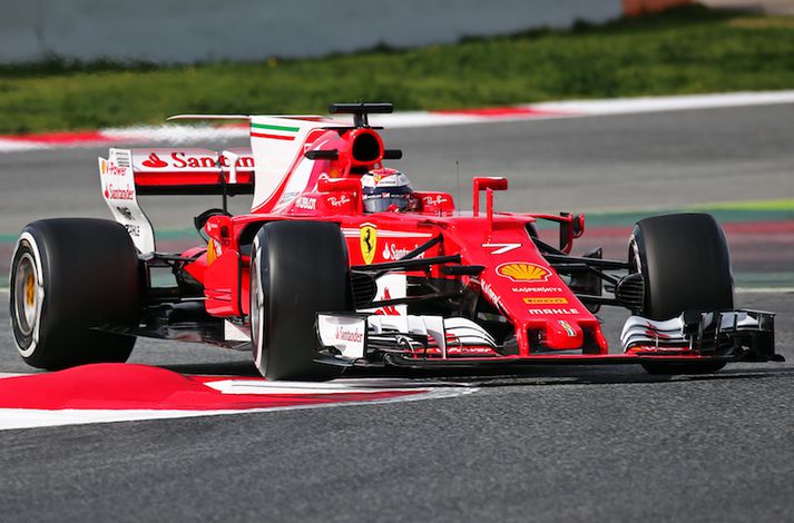 Kimi Raikkonen á Ferrari fáknum.