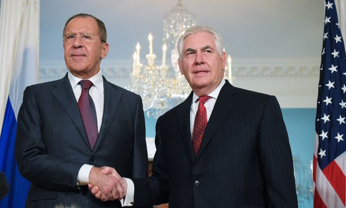 Sergei Lavrov og Rex Tillerson funduðu í Vín í gær. Myndin er tekin á fundi ráðherranna í maí síðastliðinn.