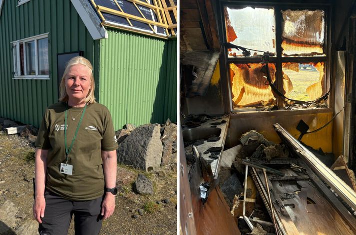 Bjargey segir göngufólkinu sem dvaldi í skálanum hafa verið mjög brugðið. Þau hafi samt haldið í göngu daginn eftir. 