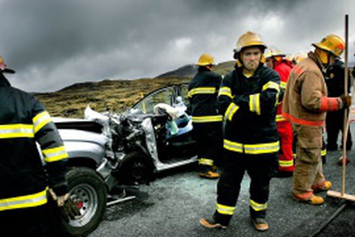 Umferðaslys varð á Hellisheiði í morgun.