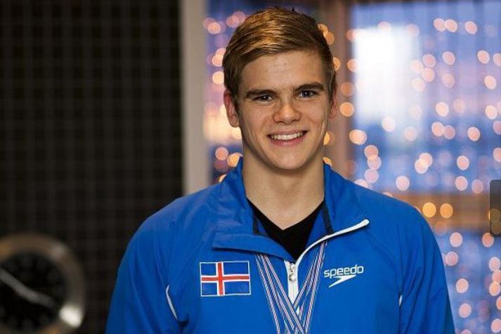 Anton Sveinn var í eldlínunni í dag.