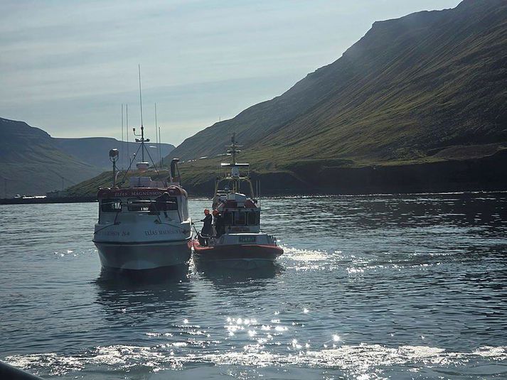 Frá aðgerðum í morgun.