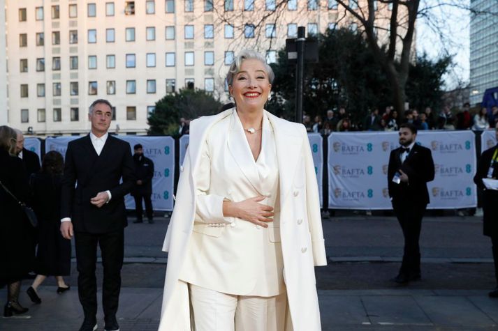 Emma Thompson á rauða dreglinum á BAFTA verðlaunahátíðinni.