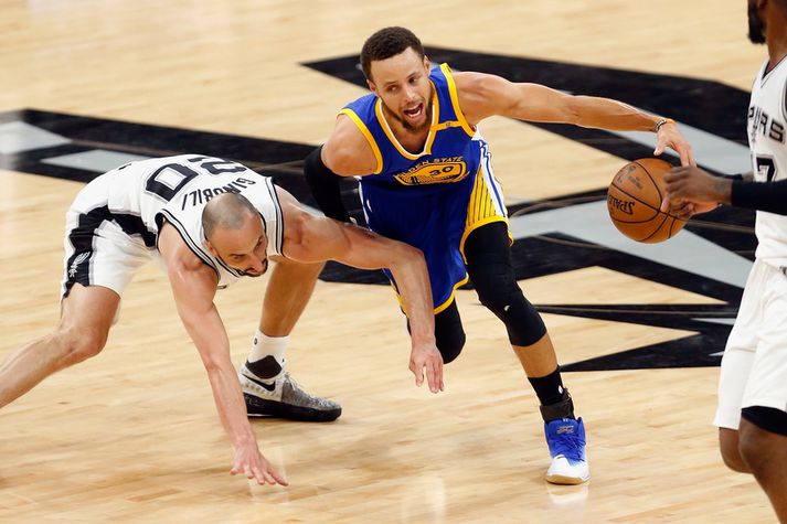 Manu Ginobili og Stephen Curry.