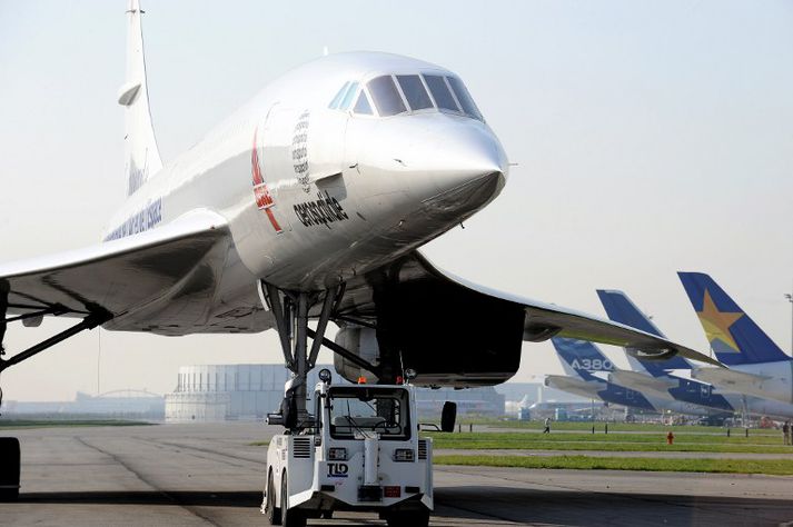 Mynd af Concorde MSN1 á flugsafninu í Blagnac í suðvesturhluta Frakklands.