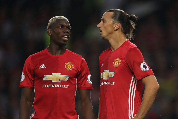 Paul Pogba og Zlatan á góðri stundu með United.