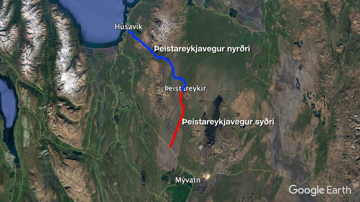 Þeistareykjavegur, milli Húsavíkur og gatnamóta á Hólasandi, verður alls 47 kílómetra langur.