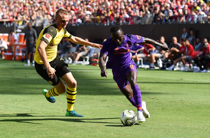 Naby Keita í baráttunni í leiknum í Bandaríkjunum í kvöld.