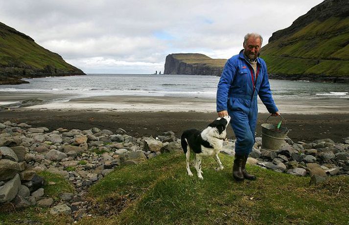 Þessi færeyski bóndi býr í Straumey þar sem atvinnuleysi mælist aðeisn 1,2 prósent.
nordicphotos/afp