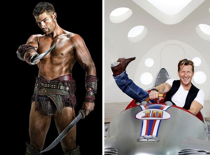 Spartacus og Sportacus. 
Á meðan það grófasta sem íþróttaálfurinn hefur gert er að henda epli í hausinn á Glanna Glæp er mun meira um ofbeldi og blóðsúthellingar í sjónvarpsþáttunum Spartacus sem þykja alls ekki við hæfi barna.