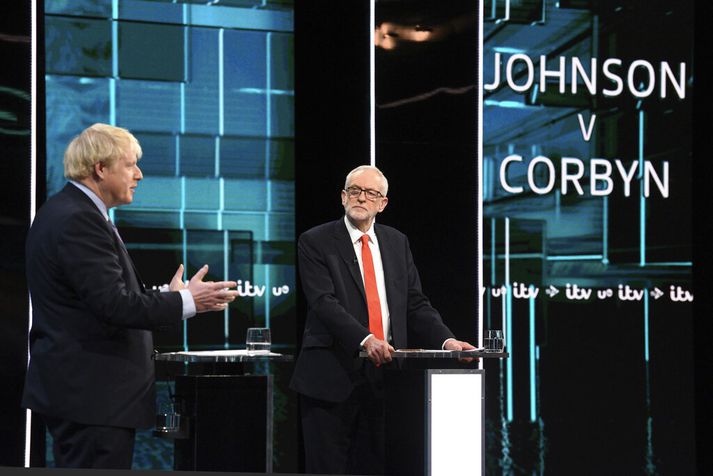 Boris Johnson, forsætisráðherra og leiðtogi Íhaldsmanna, og Jeremy Corbyn, leiðtogi Verkamannaflokksins.